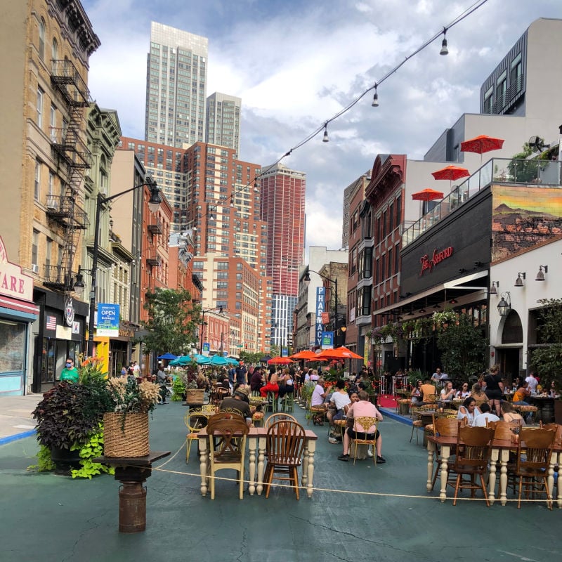 Outdoor dining in Jersey City