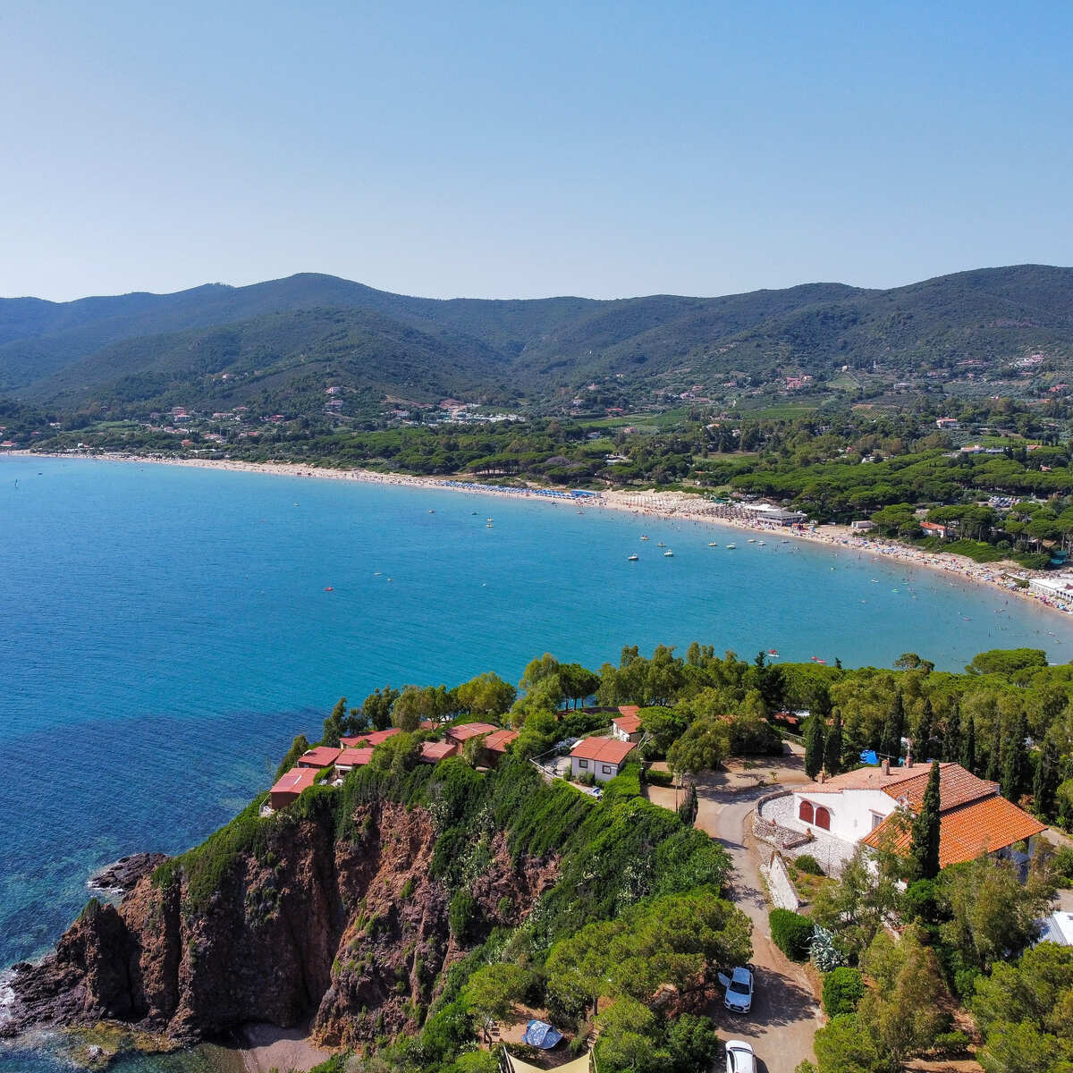 Panoramic View Of Isola di Elba In Italy, Southern Europe