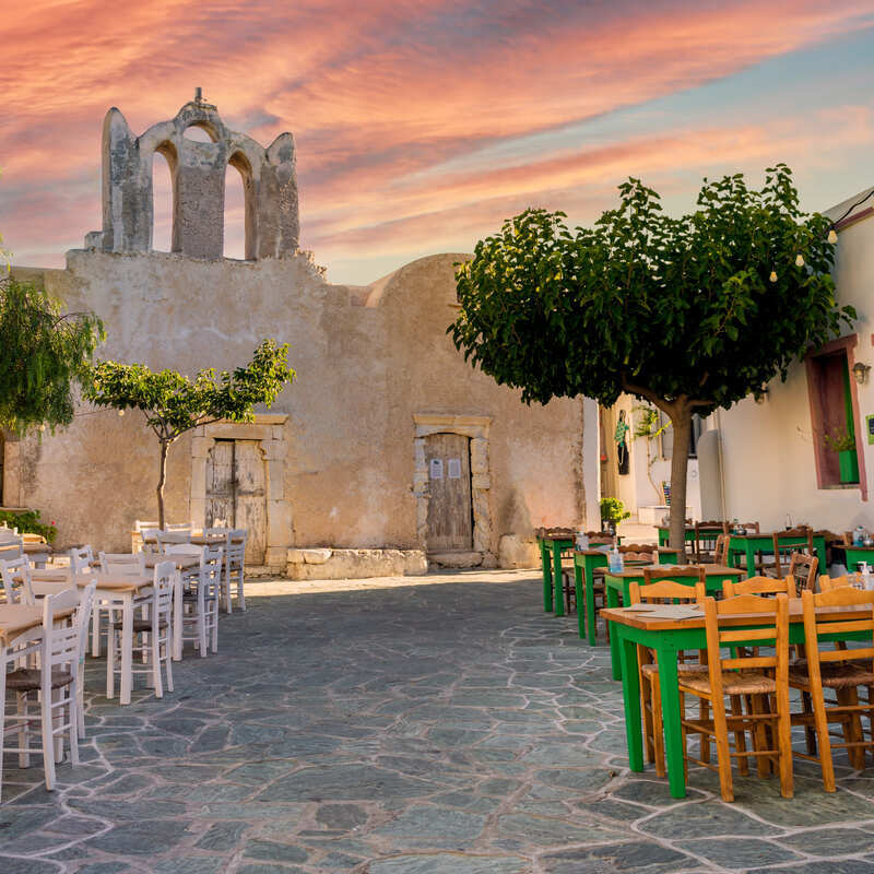 Picturesque Patio In Folegandros, Greece, Southern Europe