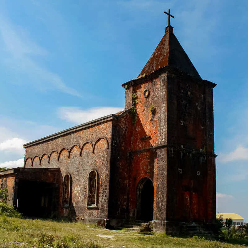 Ruins Of An Old French Built Catholic Church In Bokor Hill Station, Cambodia, Southeast Asia