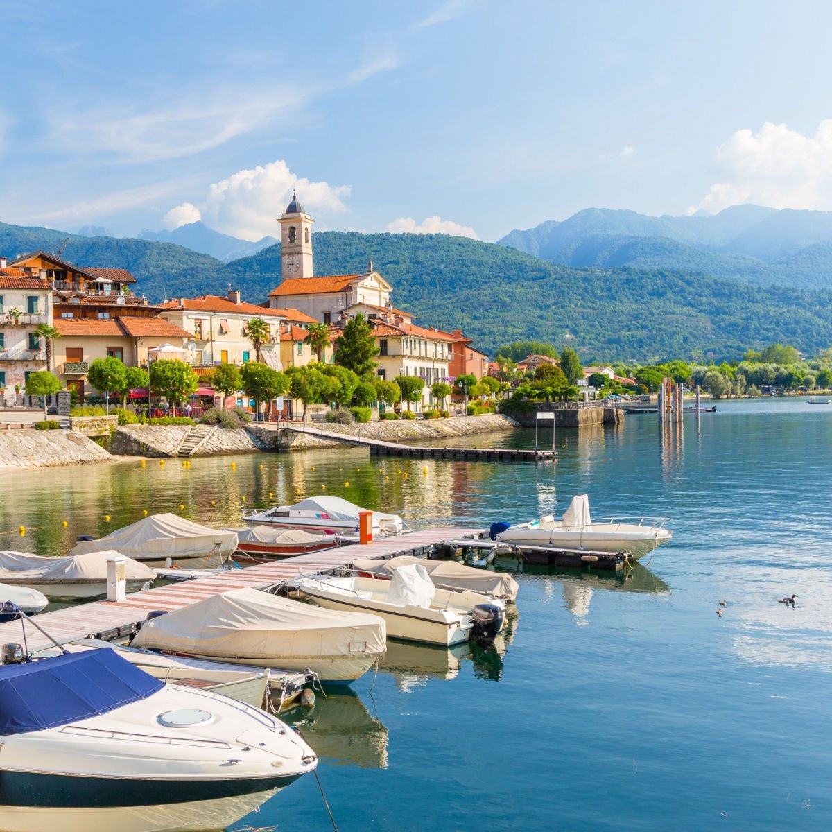 The small village of Feriolo near Baveno, located on Lake Maggiore, Piedmont, Italy.