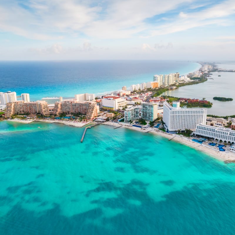 View of Cancun from above