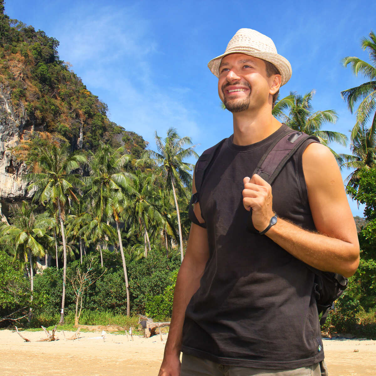 Young Male Traveler In Phu Quoc Island, Vietnam, Southeast Asia