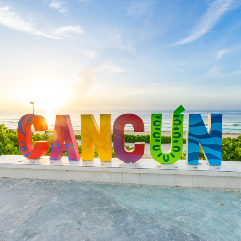 Colorful Cancun sign