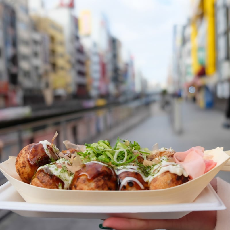 takoyaki ball dumplings in Osaka, Japan