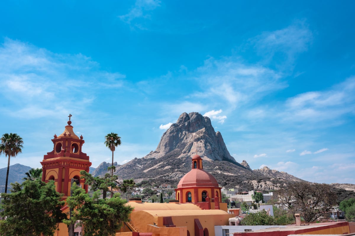 church of the peña del bernal in santiago de querétaro mexico, magical town, tourist place
