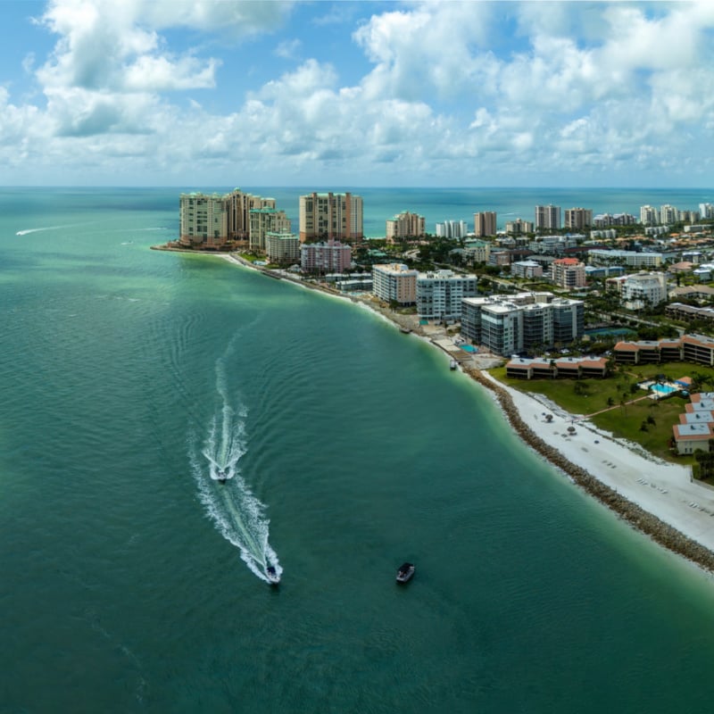 Boats departing Marco Island