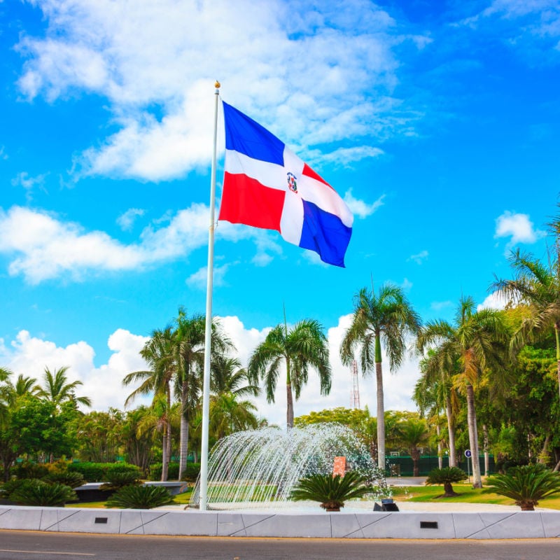 Dominican Republic flag in punta cana