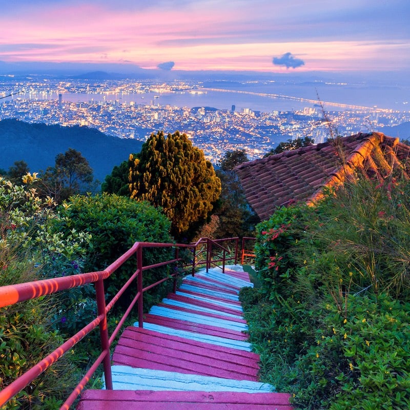 George Town Seen From Penang Hill, Malaysia, Southeast Asia