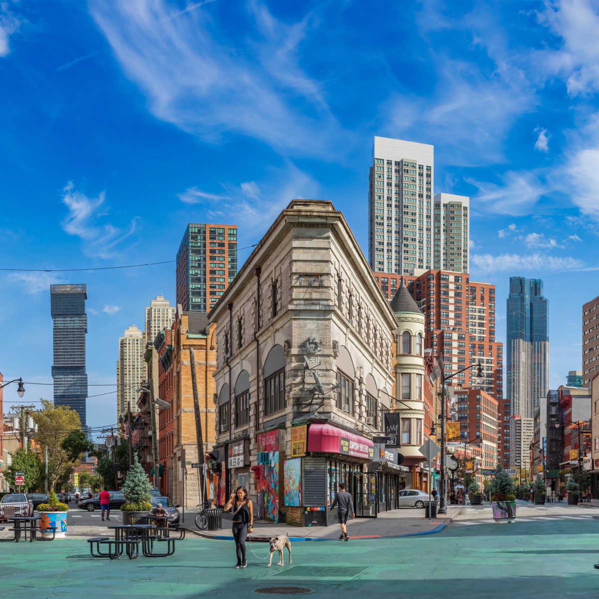 Jersey City cityscape on nice day