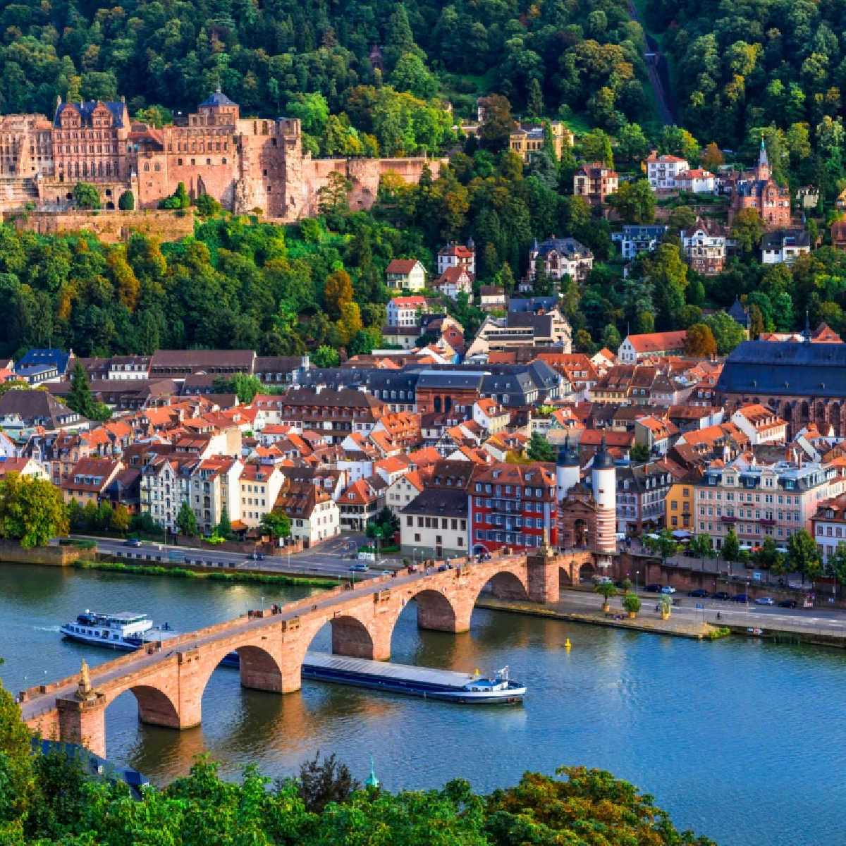 Landmarks and beautiful towns of Germany - medieval Heidelberg