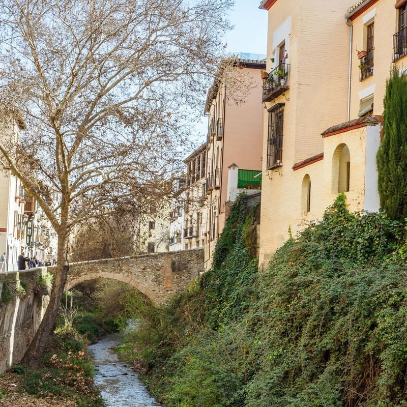 Paseo De Los Tristes In Granada, Spain, Southern Europe