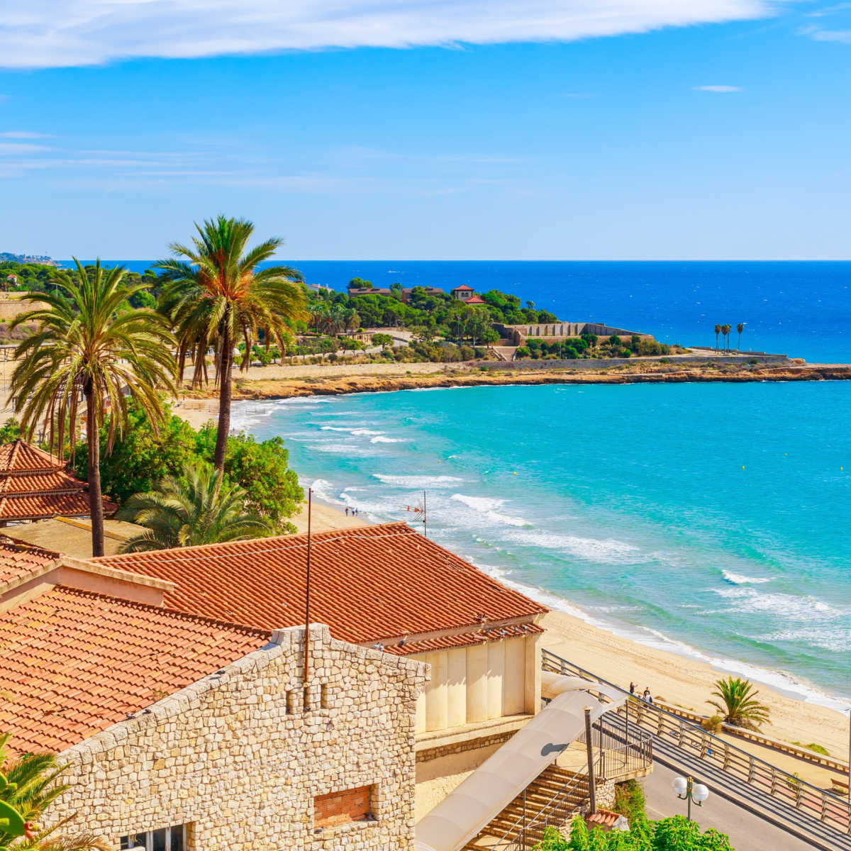 Pristine crowd-free beach in Tarragona, Spain