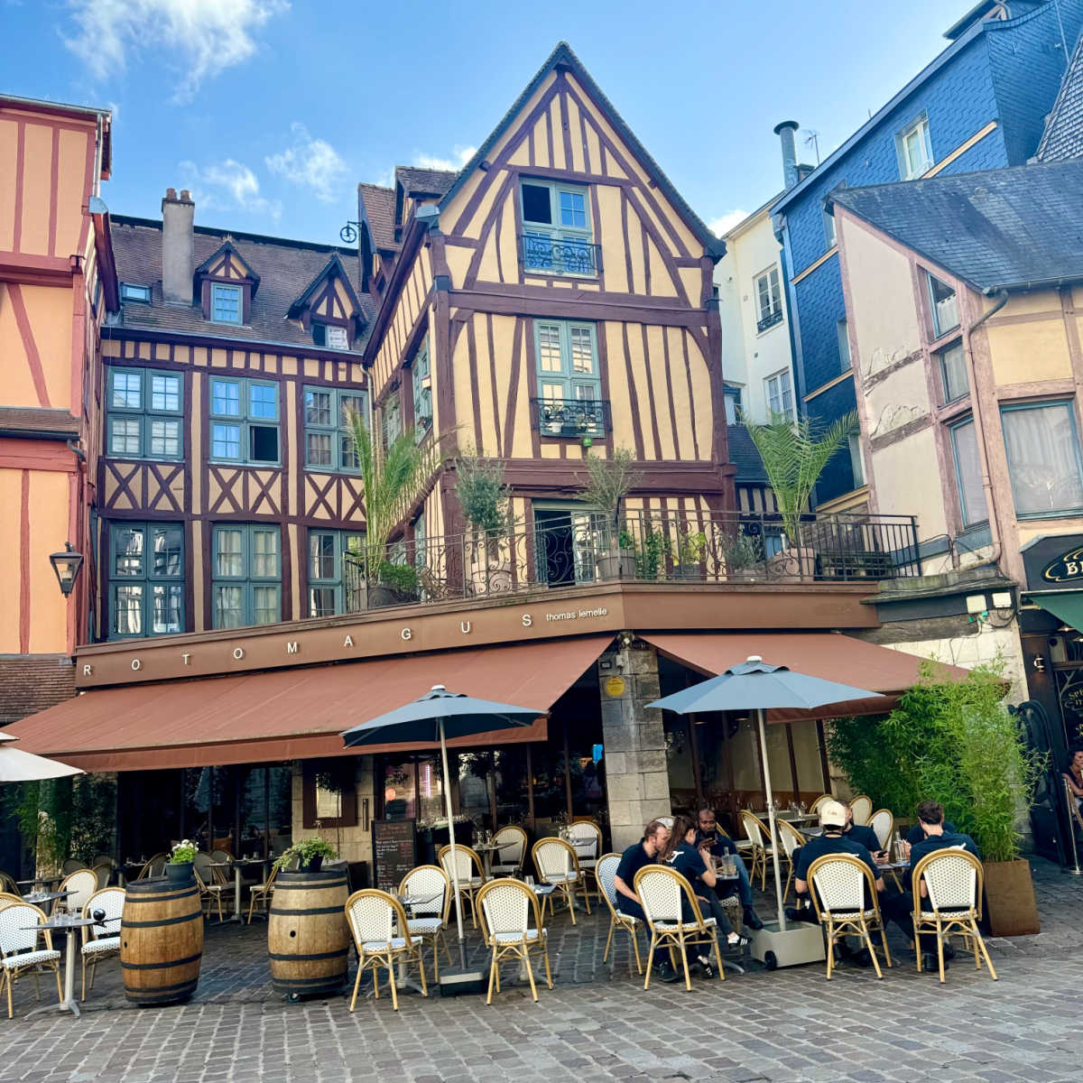 Street cafe in Rouen, France