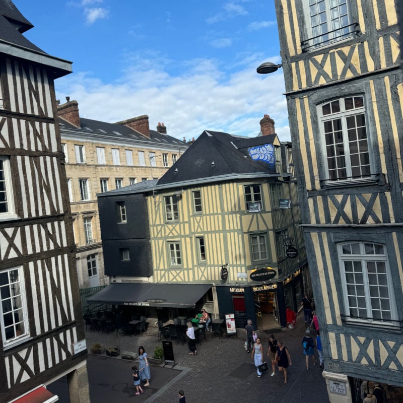 The view from a hotel window in the Mercure hotel in Rouen