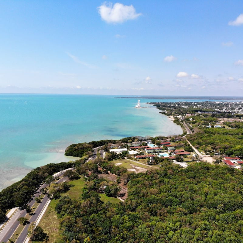 Scenic coast of Chetumal Mexico