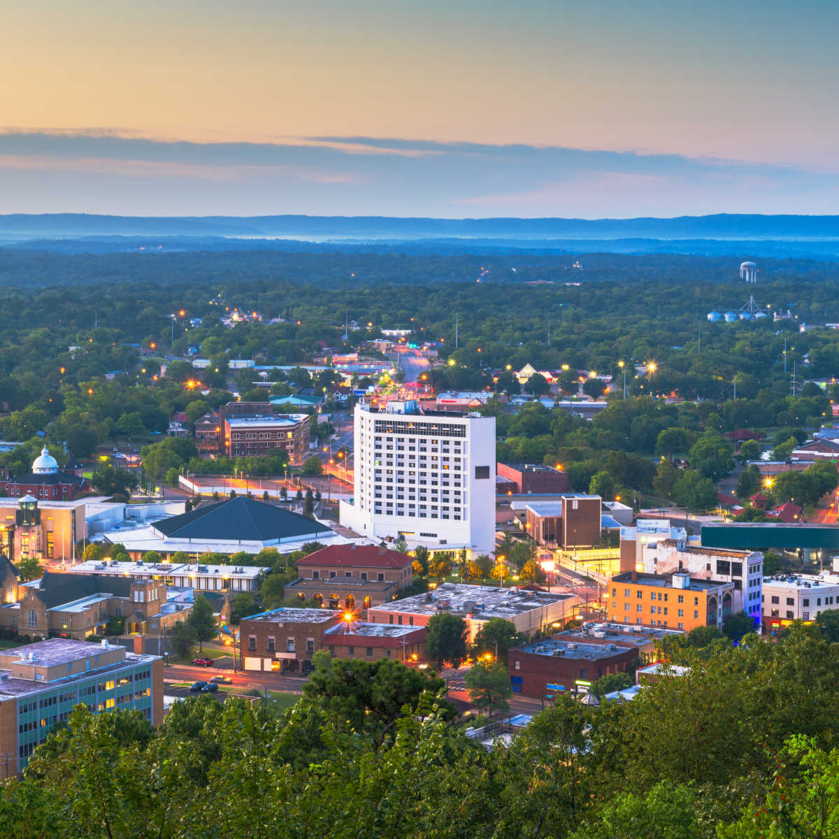 Aerial view of Hot Springs, AR