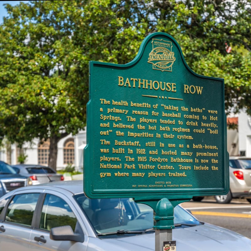 Bathhouse Row sign - Hot Springs