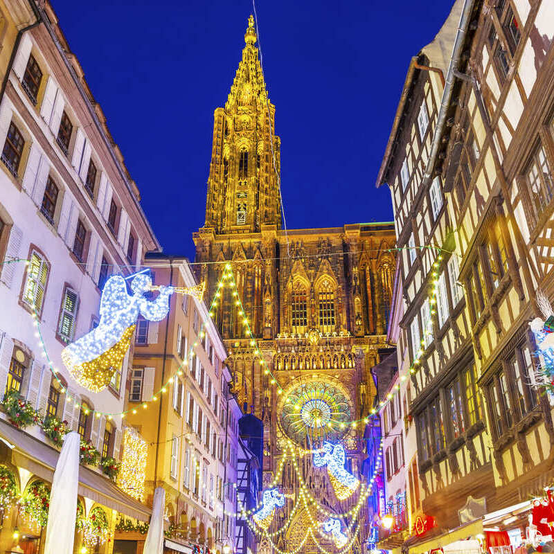 Strasbourg Cathedral During Wintertime, Strasbourg, France, Central Europe