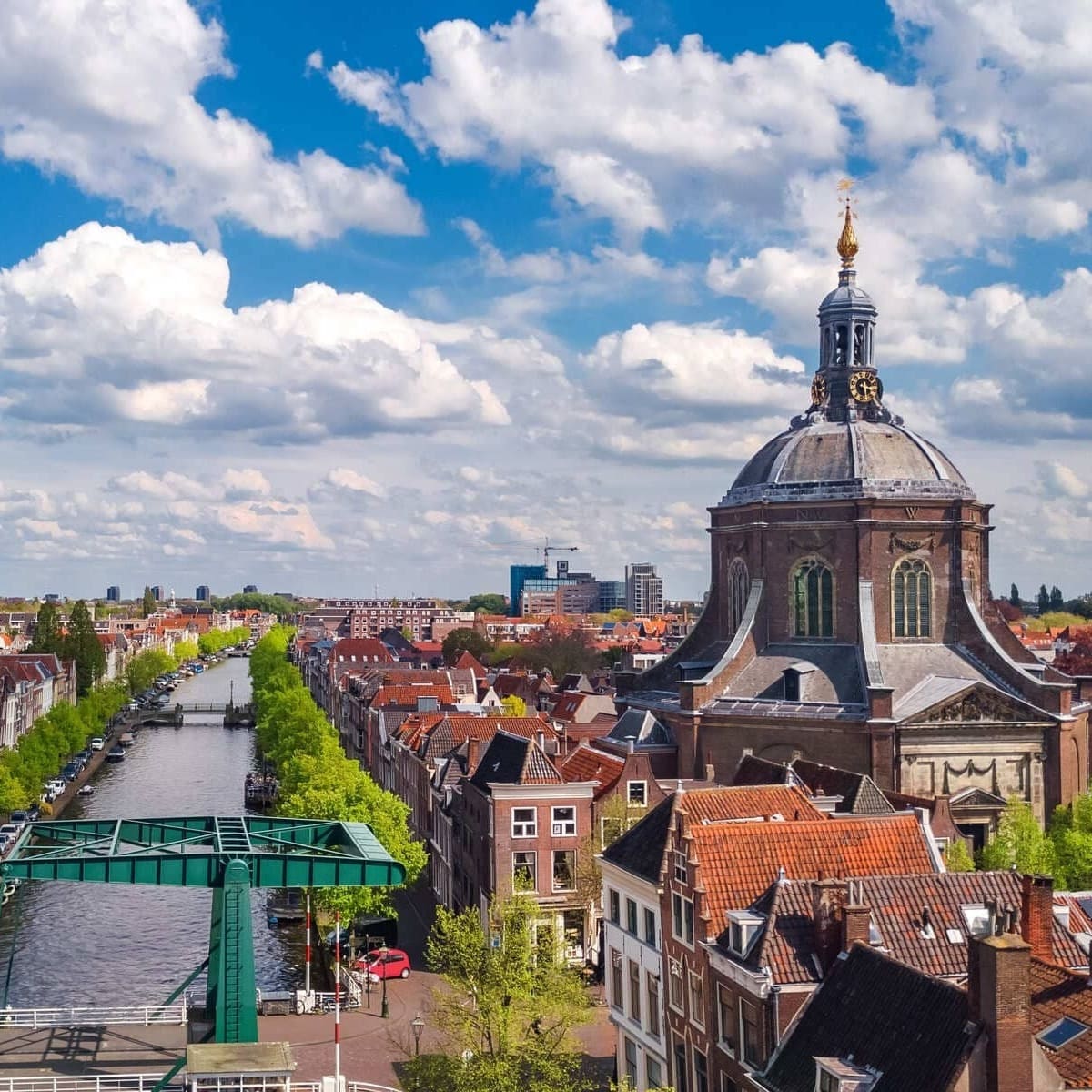 Aerial View Of Leiden, The Netherlands