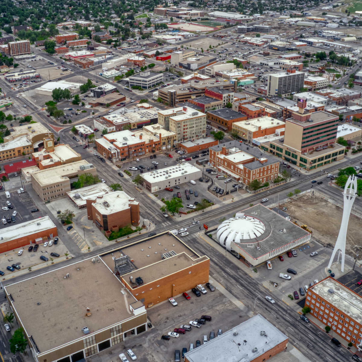 Aerial view of Casper, Wyoming