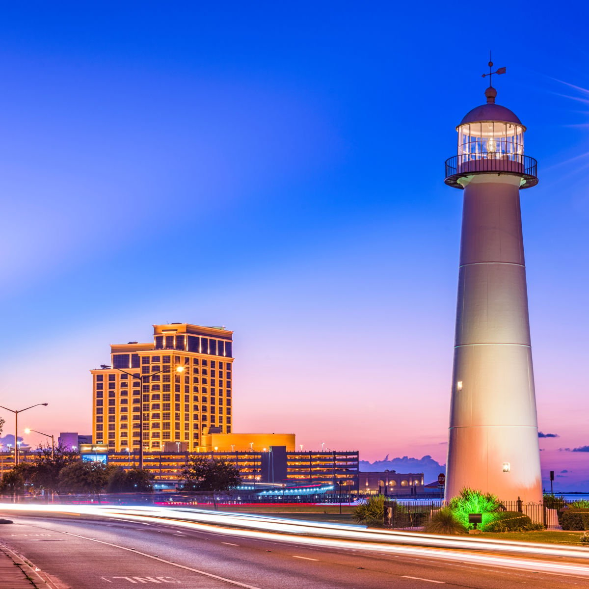 Biloxi lighthouse along coast