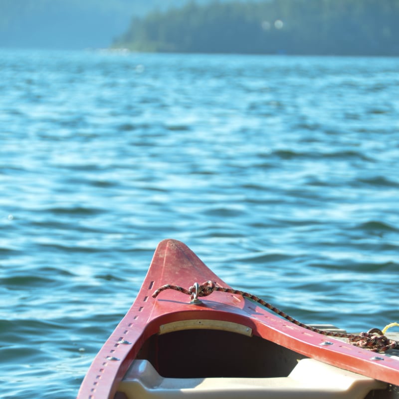 Canoe on Lake Coeur D'alene