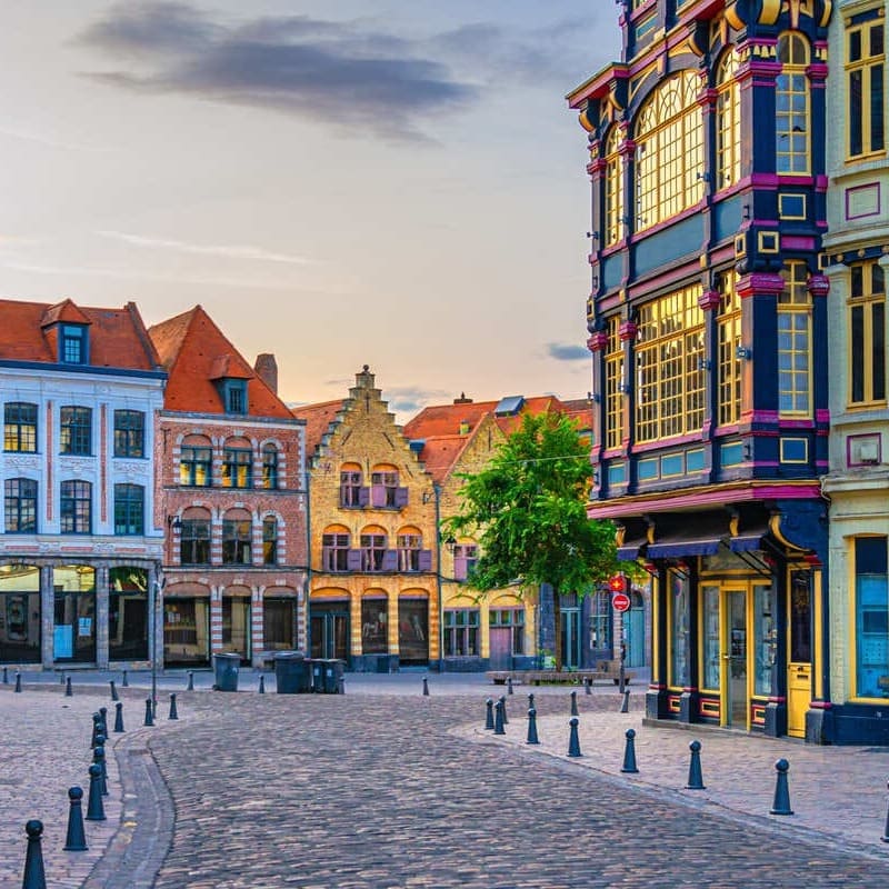 Historic Buildings In The City Center Of Lille, France