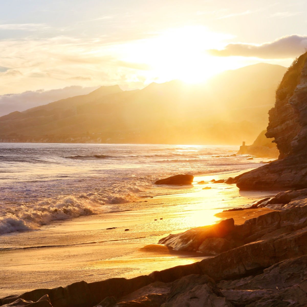 Santa Barbara Pacific Coast Mountains during sunset