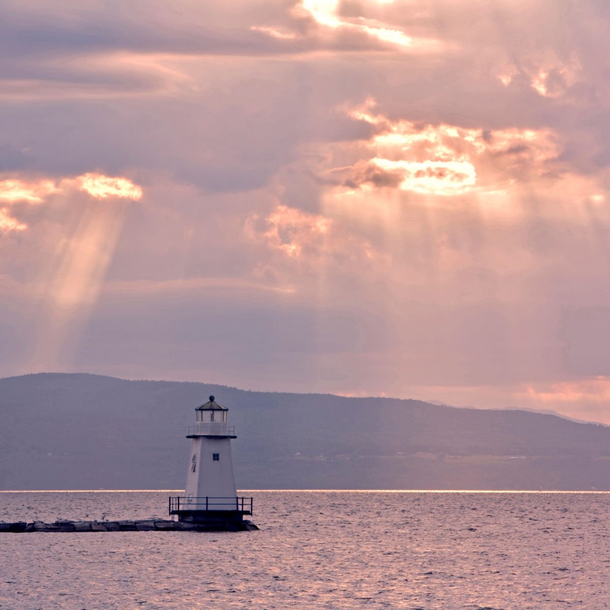 The lighthouse on Lake Champlain in Burlington, Vermont, USA