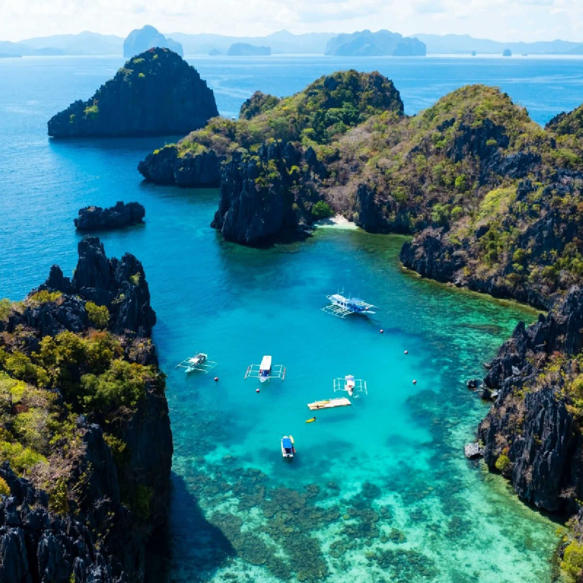 Aerial View Of Islands In The Philippines