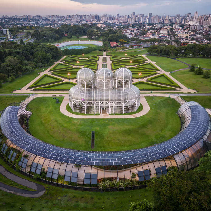 Aerial View Of The Botanical Garden In Curitiba, Brazil