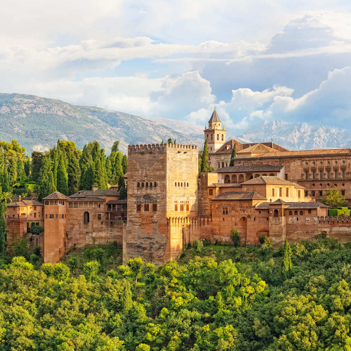 Alhambra Fortress In Granada, Spain, Southern Europe