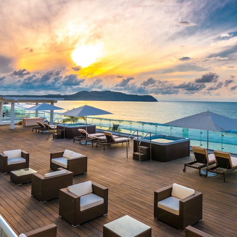 Hotel With A View Over A Tropical Location