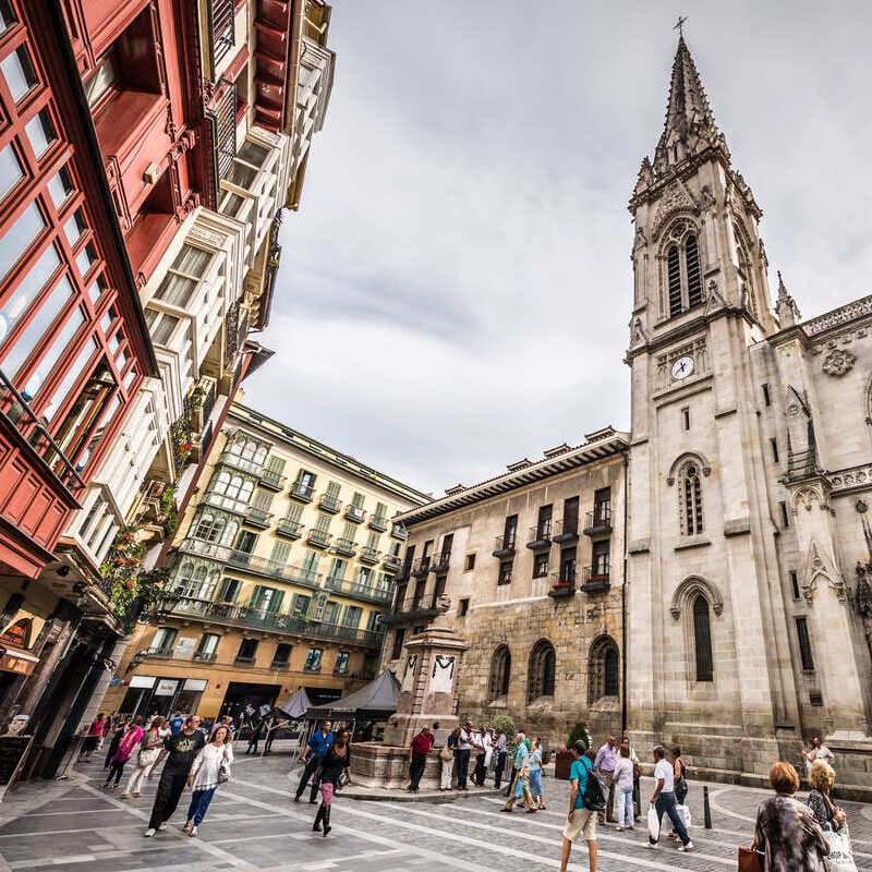 Bilbao Cathedral In Northern Spain