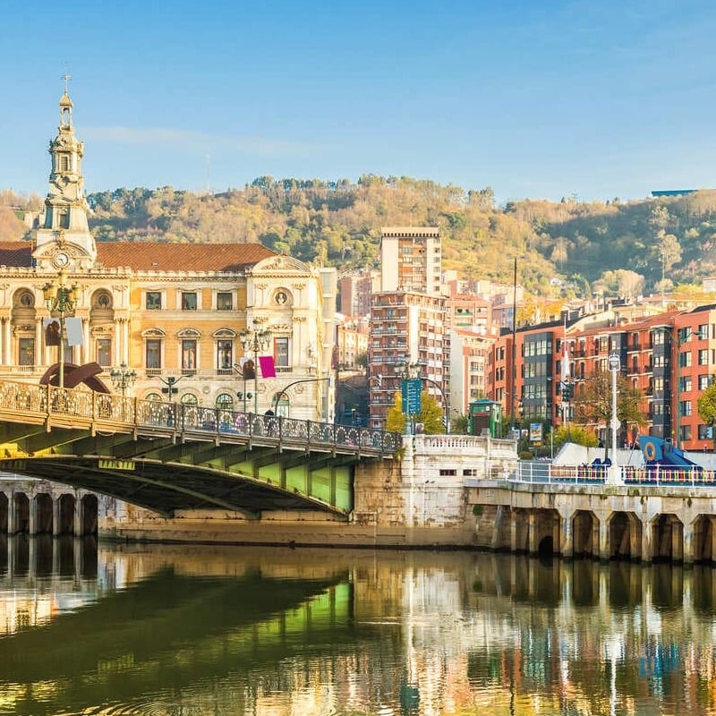 Bilbao Old Town In Northern Spain