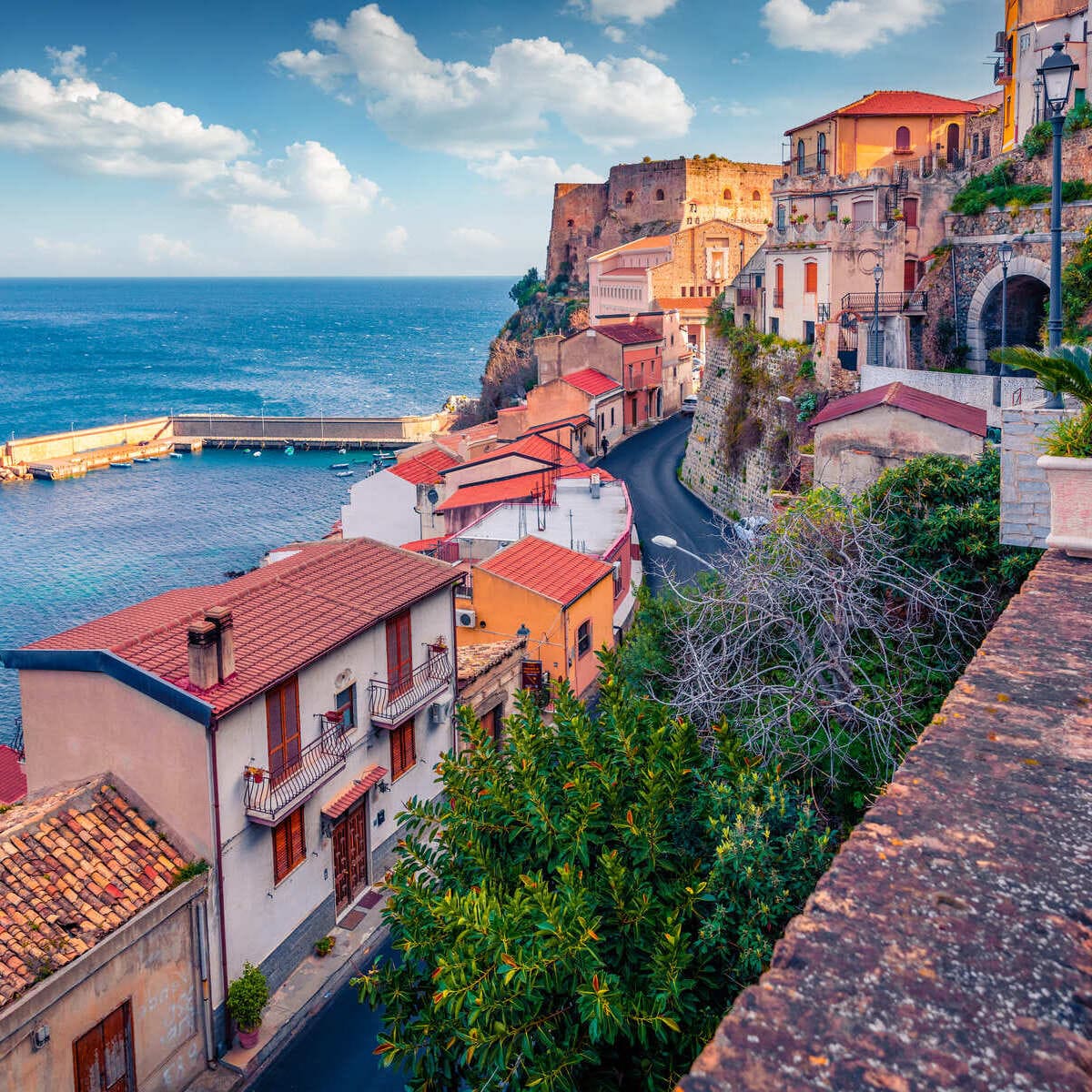 Cobbled Lane In Reggio Calabria, Italy