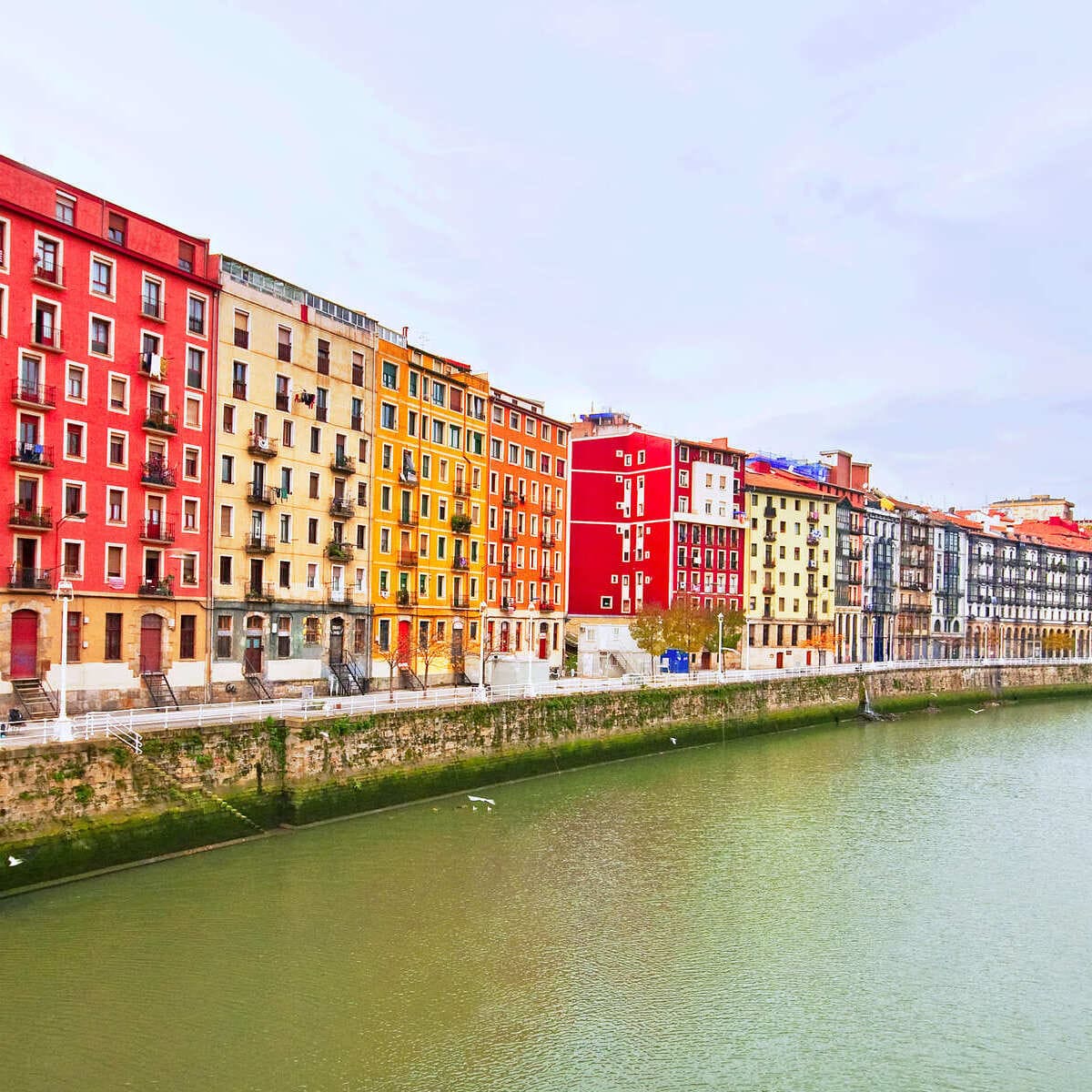 Colorful Old Town In Bilbao, Basque Country, Northern Spain