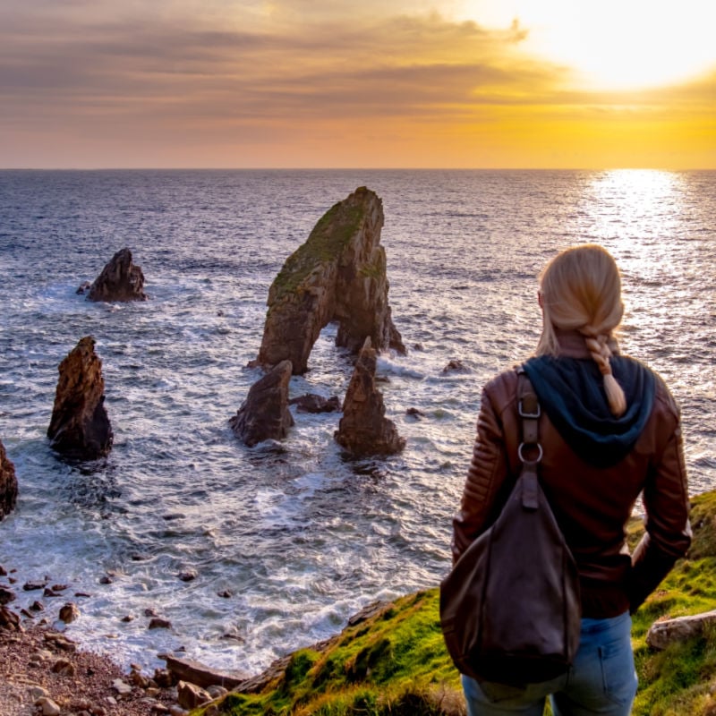 Crohy Head Sea Arch Breeches during sunset - County Donegal, Ireland. copy