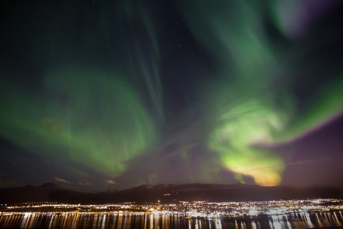 Northern Lights over Akureyri, Iceland