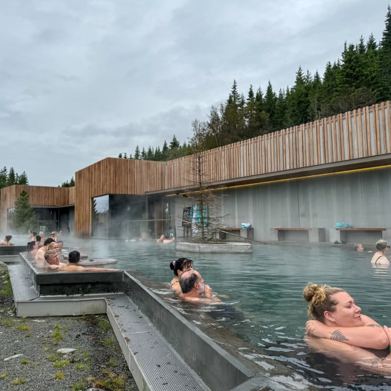 Patrons enjoying Akureyri spa