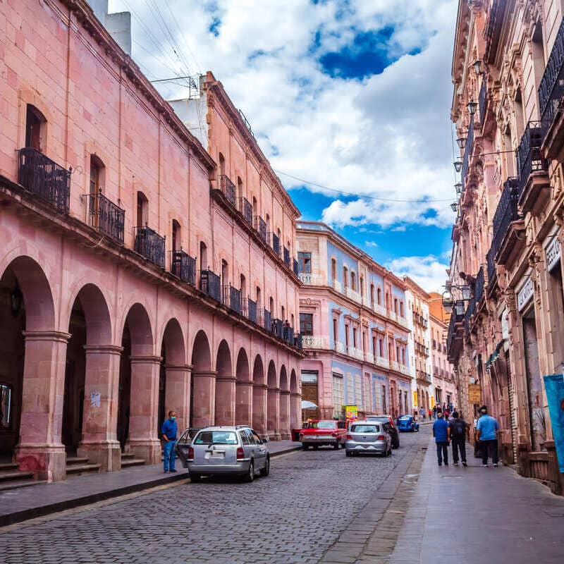 Pink Colored Old Town Of Zacatecas, Mexico