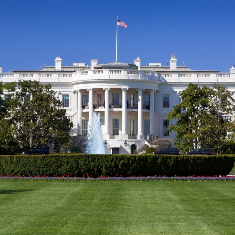 South Portico Of The White House, Washington DC, USA