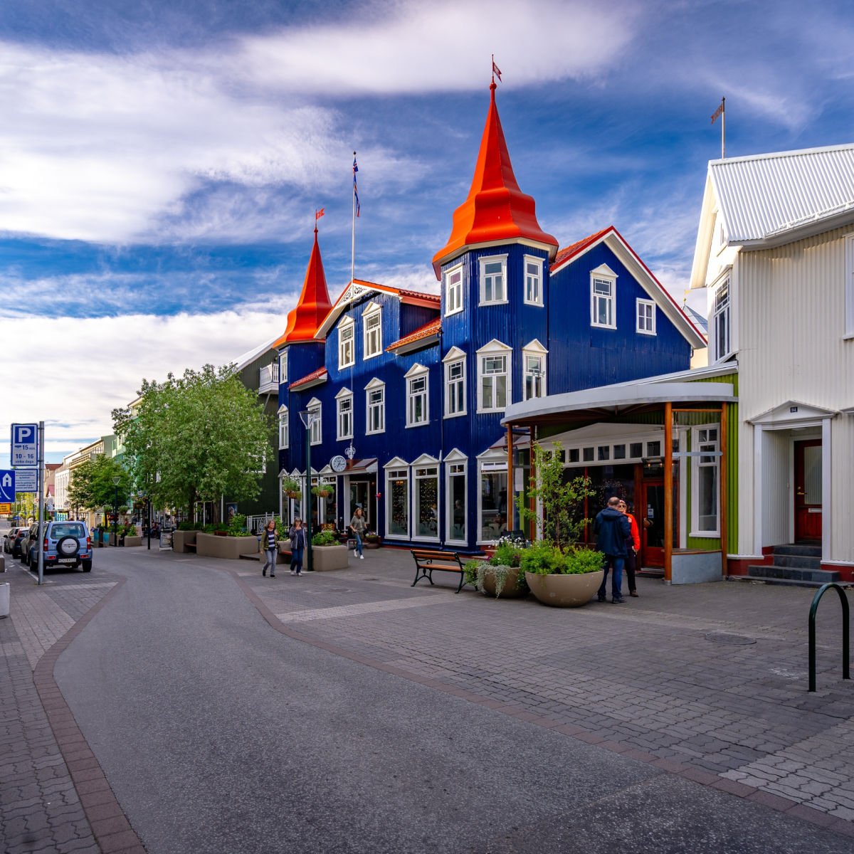 Vibrant street in Akureyri