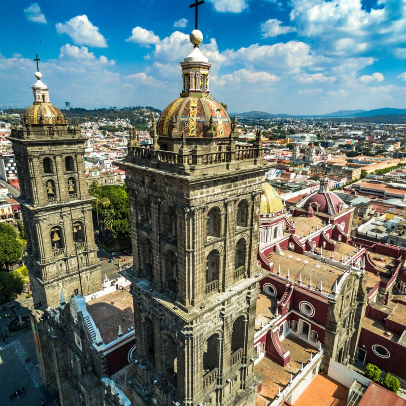 Cathedral In Puebla, Mexico, Latin America