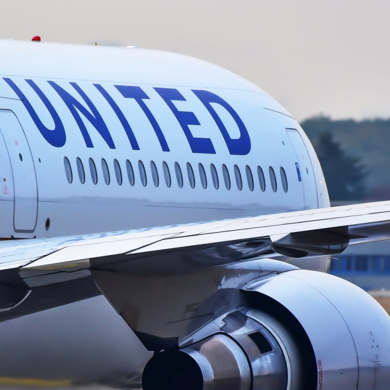 united plane on a runway in mexico