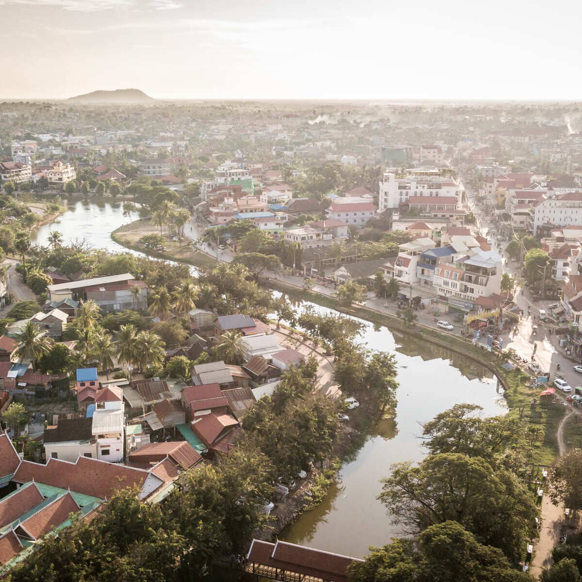 Aerial View Of Siem Reap, Cambodia