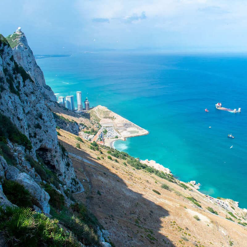 Aerial View Of The Mediterranean Sea Near Algeciras, Spain