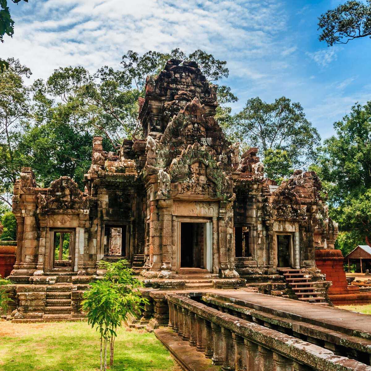 Ancient Khmer Temple In Siem Reap, Cambodia, Southeast Asia