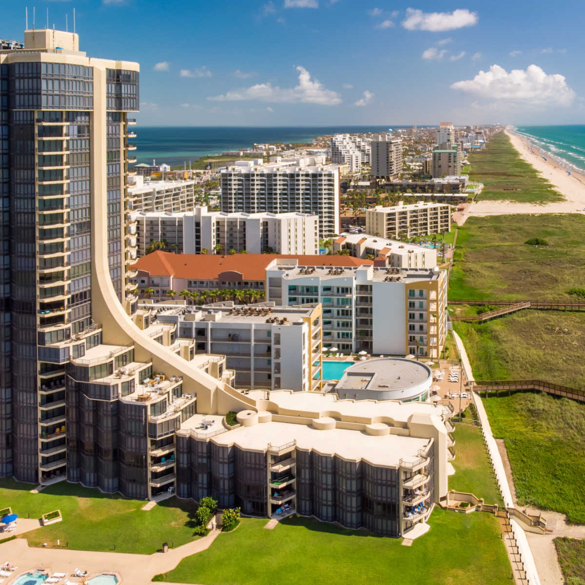 Beachfront resorts of South Padre Island